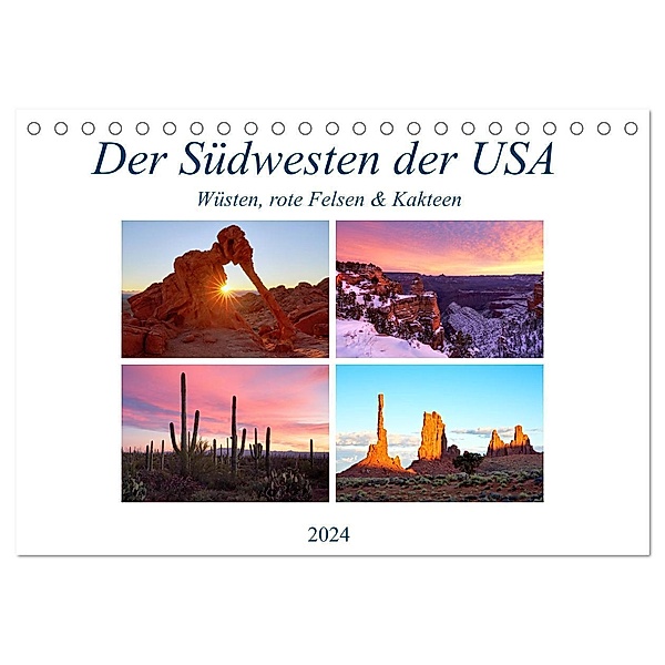 Der Südwesten der USA: Wüsten, rote Felsen & Canyons (Tischkalender 2024 DIN A5 quer), CALVENDO Monatskalender, Sandra Schänzer
