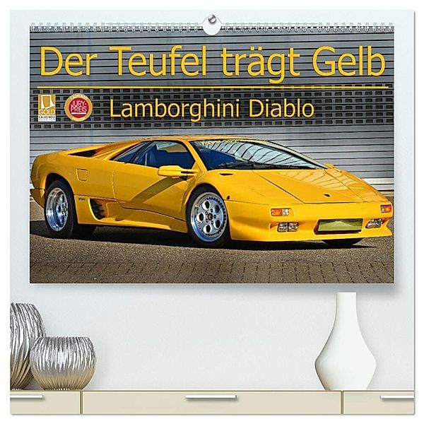 Der Teufel trägt Gelb - Lamborghini Diablo (hochwertiger Premium Wandkalender 2024 DIN A2 quer), Kunstdruck in Hochglanz, Ingo Laue
