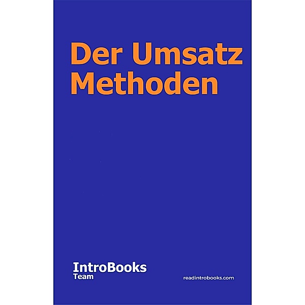 Der Umsatz Methoden, IntroBooks Team