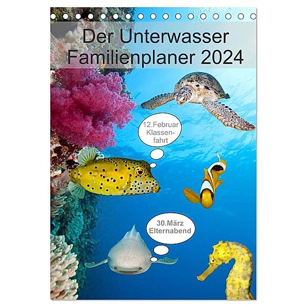 Der Unterwasser Familienplaner 2024 (Tischkalender 2024 DIN A5 hoch), CALVENDO Monatskalender, Sven Gruse