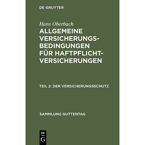 Der Versicherungsschutz, Hans Oberbach