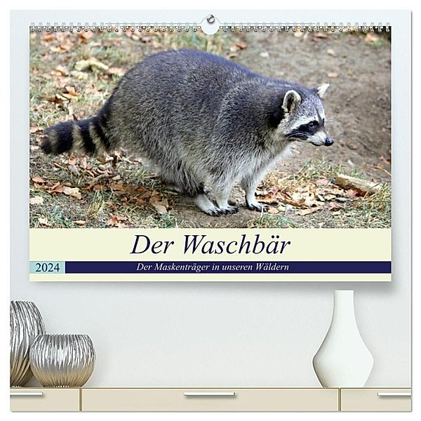 Der Waschbär - Der Maskenträger in unseren Wäldern (hochwertiger Premium Wandkalender 2024 DIN A2 quer), Kunstdruck in Hochglanz, Arno Klatt