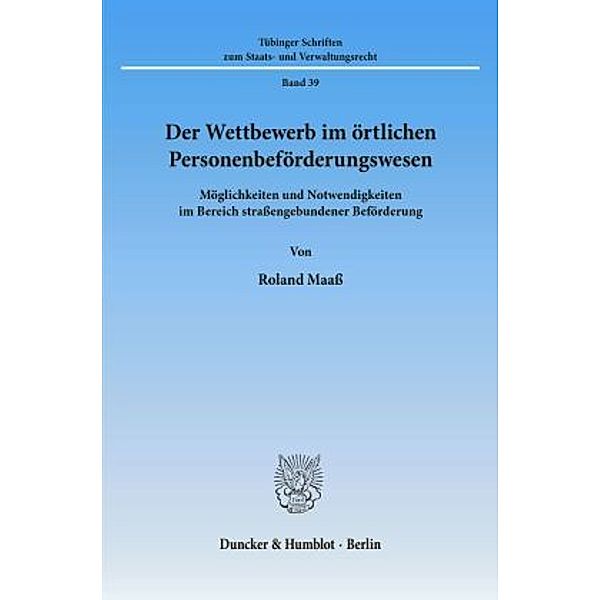 Der Wettbewerb im örtlichen Personenbeförderungswesen., Roland Maaß