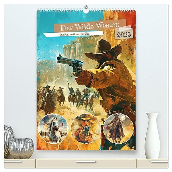 Der Wilde Westen. Die Faszination einer Ära (hochwertiger Premium Wandkalender 2025 DIN A2 hoch), Kunstdruck in Hochglanz, Calvendo, Rose Hurley