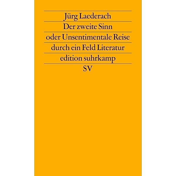 Der zweite Sinn oder Unsentimentale Reise durch ein Feld Literatur, Jürg Laederach