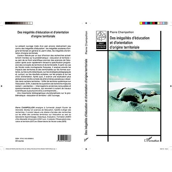 Des inegalites d'education et d'orientation d'origine territ / Hors-collection, Pierre Champollion