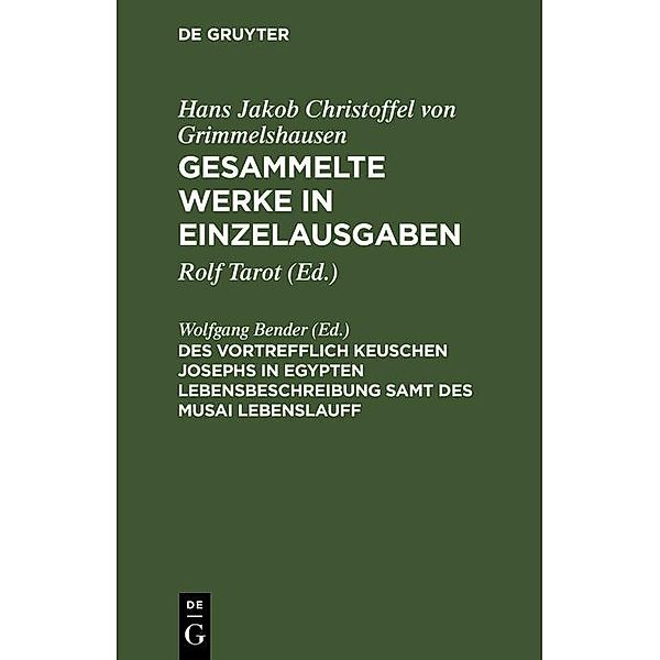 Des Vortrefflich Keuschen Josephs in Egypten Lebensbeschreibung samt des Musai Lebenslauff