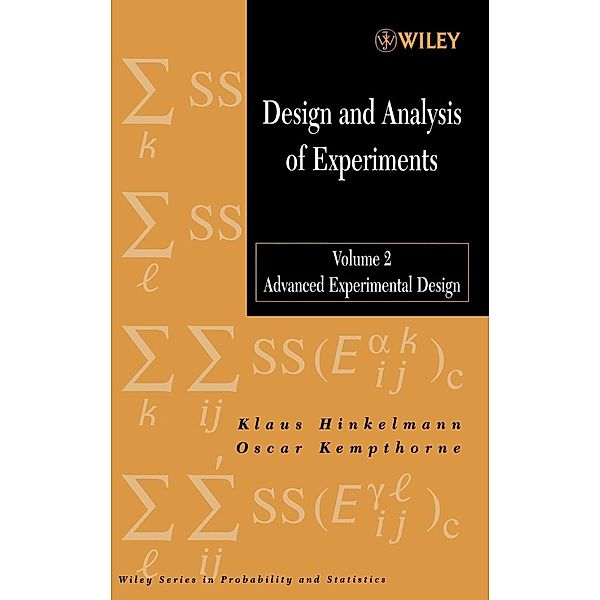 Design and Analysis of Experiments.Vol.2, Klaus Hinkelmann, Oscar Kempthorne