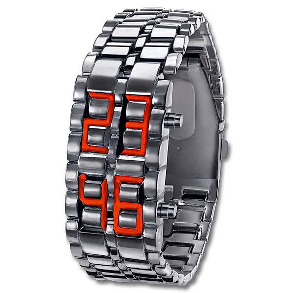 Design-LED-Uhr Iron Samurai, schmal