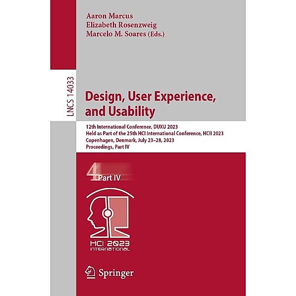 Design, User Experience, and Usability / Lecture Notes in Computer Science Bd.14033