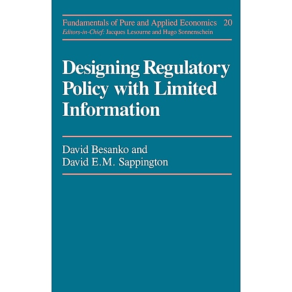 Designing Regulatory Policy, David Besanko, David E. M. Sappington