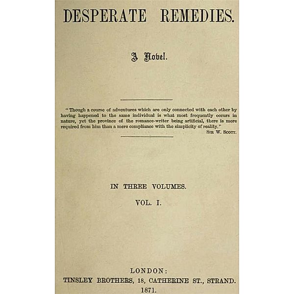 Desperate Remedies, Thomas Hardy