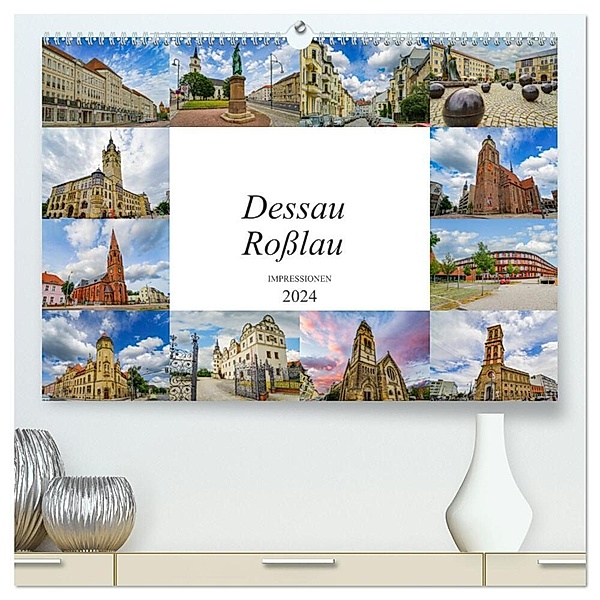 Dessau Rosslau Impressionen (hochwertiger Premium Wandkalender 2024 DIN A2 quer), Kunstdruck in Hochglanz, Dirk Meutzner