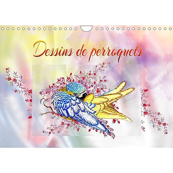 Dessins de perroquets (Calendrier mural 2023 DIN A4 horizontal), Dusanka Djeric