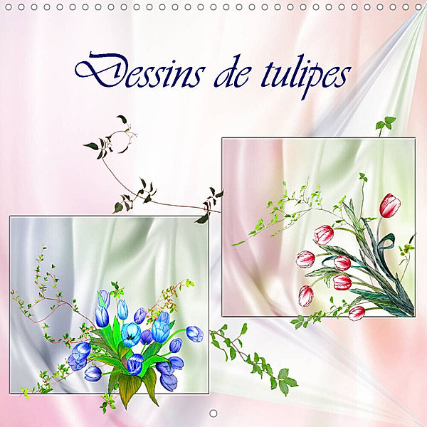 Dessins de tulipes (Calendrier mural 2023 300 × 300 mm Square), Dusanka Djeric