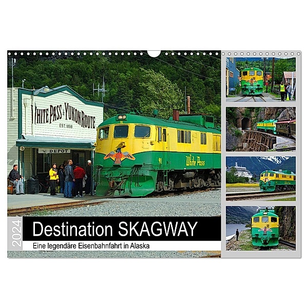 Destination SKAGWAY - Eine legendäre Eisenbahnfahrt in Alaska (Wandkalender 2024 DIN A3 quer), CALVENDO Monatskalender, Dieter-M. Wilczek