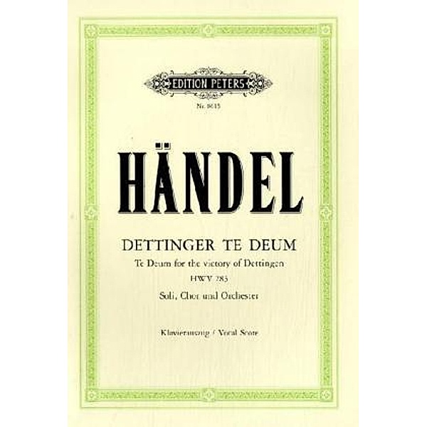 Dettinger Te Deum, Klavierauszug, Georg Friedrich Händel