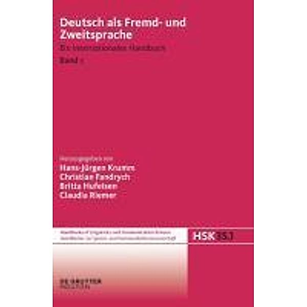 Deutsch als Fremd- und Zweitsprache. 1. Halbband / Handbücher zur Sprach- und Kommunikationswissenschaft Bd.35/1