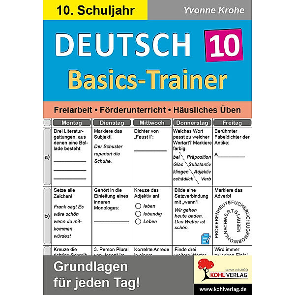 Deutsch-Basics-Trainer / Klasse 10, Yvonne Krohe