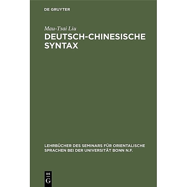 Deutsch-Chinesische Syntax, Mau-Tsai Liu