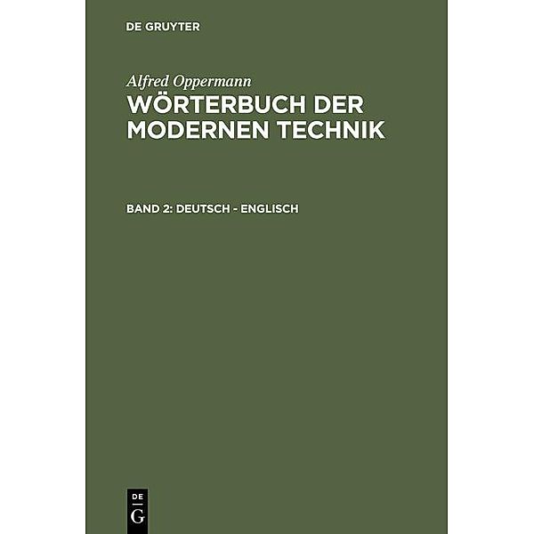Deutsch - Englisch, Alfred Oppermann