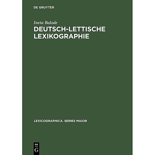 Deutsch-lettische Lexikographie, Ineta Balode