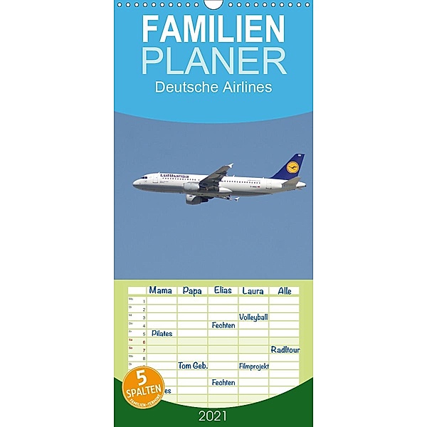 Deutsche Airlines - Familienplaner hoch (Wandkalender 2021 , 21 cm x 45 cm, hoch), Thomas Heilscher