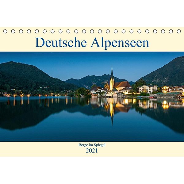 Deutsche Alpenseen - Berge im Spiegel (Tischkalender 2021 DIN A5 quer), Martin Wasilewski