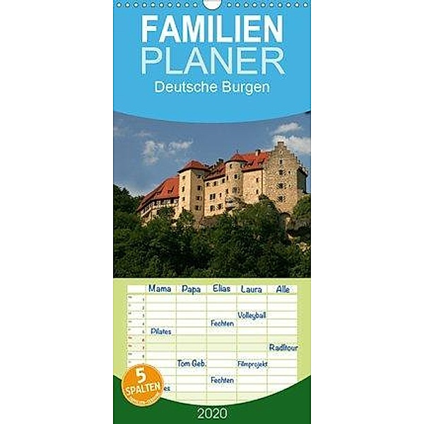 Deutsche Burgen - Familienplaner hoch (Wandkalender 2020 , 21 cm x 45 cm, hoch), Martina Berg
