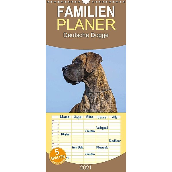 Deutsche Dogge - Familienplaner hoch (Wandkalender 2021 , 21 cm x 45 cm, hoch), Sigrid Starick