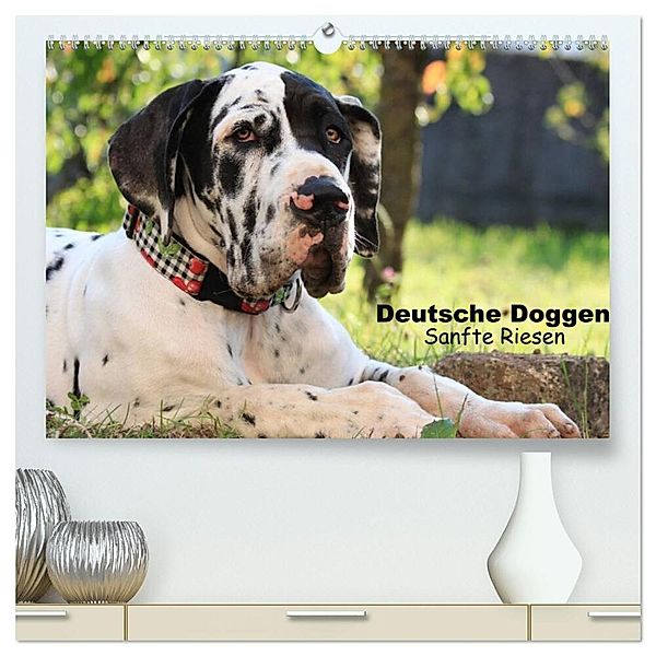 Deutsche Doggen - Sanfte Riesen (hochwertiger Premium Wandkalender 2025 DIN A2 quer), Kunstdruck in Hochglanz, Calvendo, Marion Reiß - Seibert
