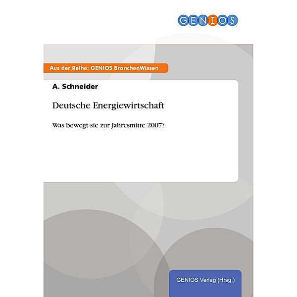 Deutsche Energiewirtschaft, A. Schneider