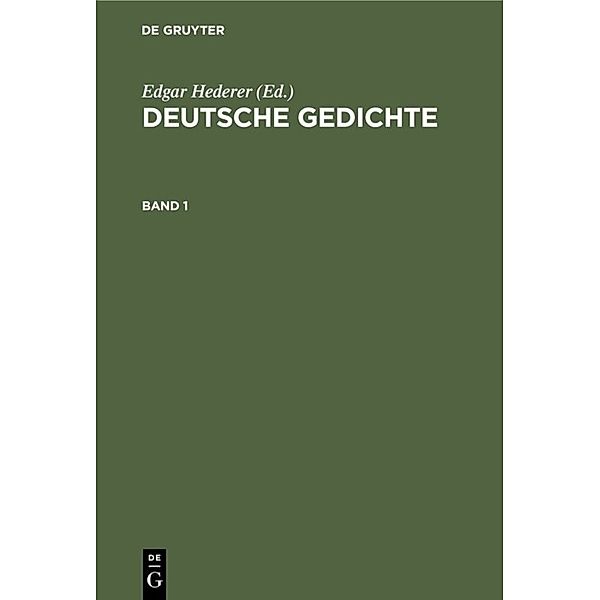 Deutsche Gedichte. Band 1