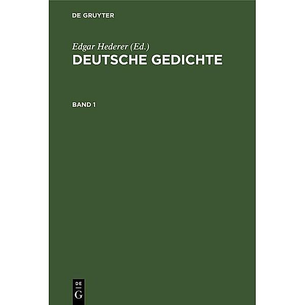 Deutsche Gedichte. Band 1 / Jahrbuch des Dokumentationsarchivs des österreichischen Widerstandes