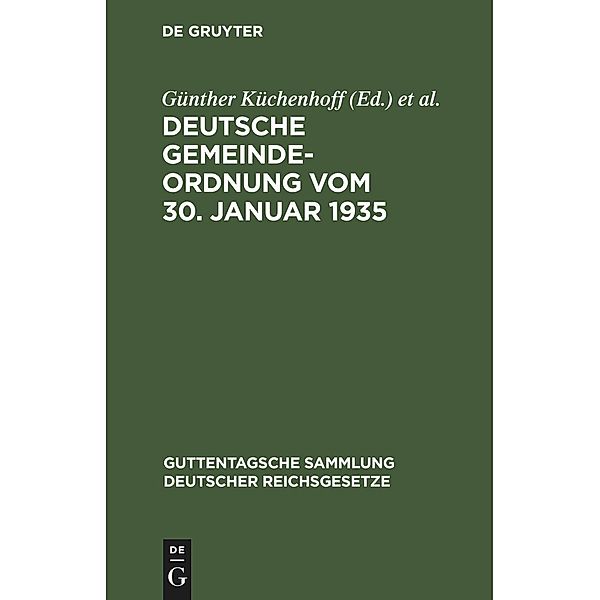 Deutsche Gemeindeordnung vom 30. Januar 1935