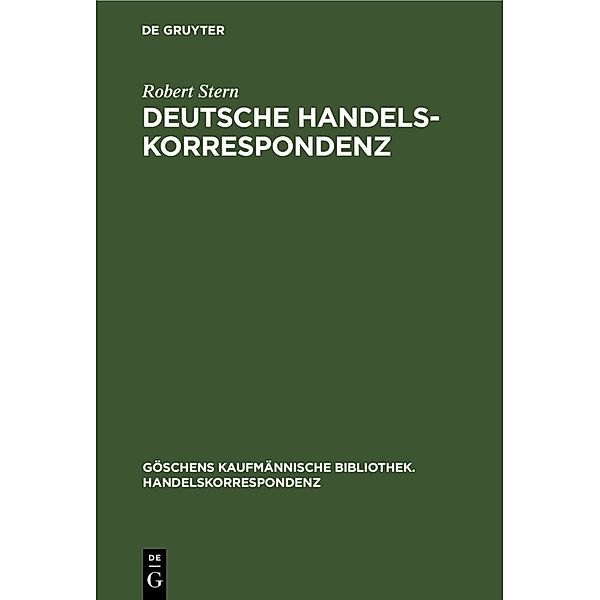 Deutsche Handelskorrespondenz, Robert Stern