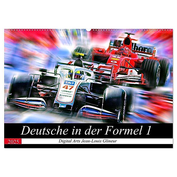 Deutsche in der Formel 1 (Wandkalender 2025 DIN A2 quer), CALVENDO Monatskalender, Calvendo, Jean-Louis Glineur