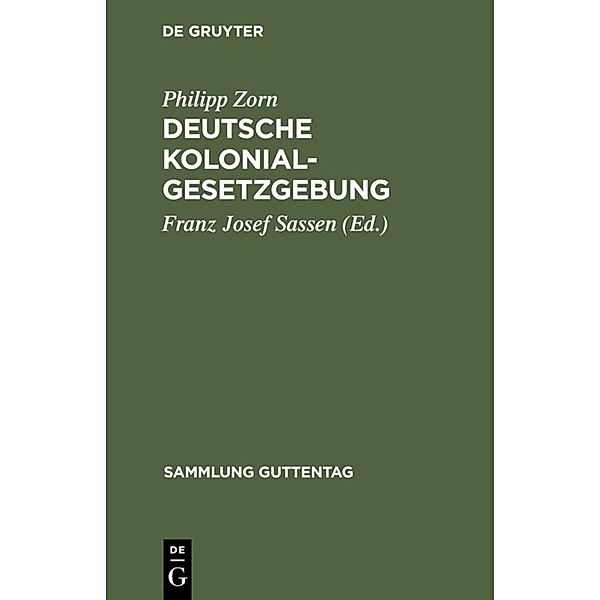 Deutsche Kolonialgesetzgebung, Philipp Zorn