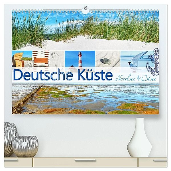 Deutsche Küste - Nordsee und Ostsee (hochwertiger Premium Wandkalender 2024 DIN A2 quer), Kunstdruck in Hochglanz, Georg Hergenhan