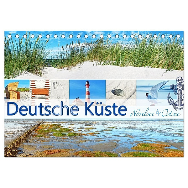 Deutsche Küste - Nordsee und Ostsee (Tischkalender 2024 DIN A5 quer), CALVENDO Monatskalender, Georg Hergenhan