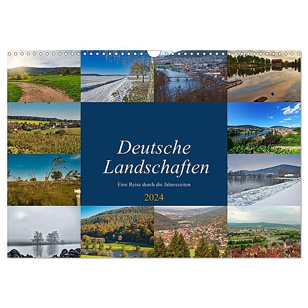 Deutsche Landschaften - eine Reise durch die Jahreszeiten (Wandkalender 2024 DIN A3 quer), CALVENDO Monatskalender, Jessica Meisenzahl