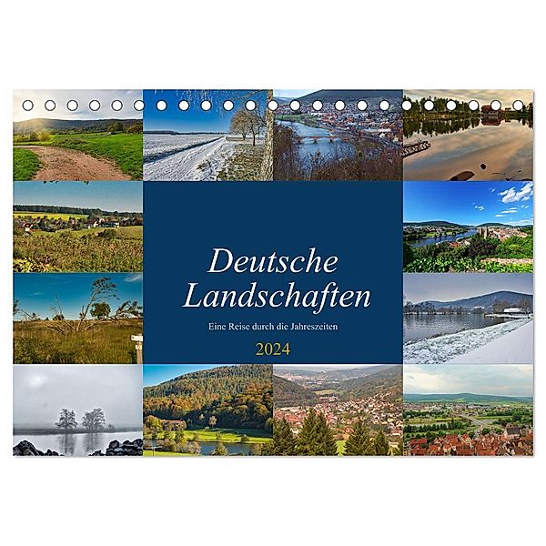 Deutsche Landschaften - eine Reise durch die Jahreszeiten (Tischkalender 2024 DIN A5 quer), CALVENDO Monatskalender, Jessica Meisenzahl