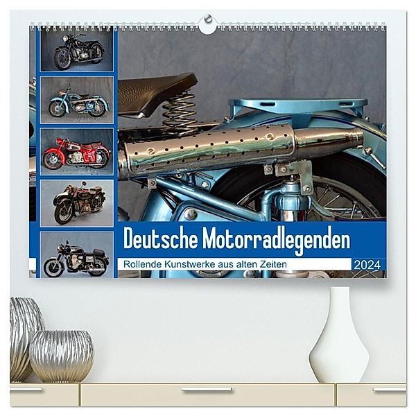 Deutsche Motorrad - Legenden - Rollende Kunstwerke aus alten Zeiten (hochwertiger Premium Wandkalender 2024 DIN A2 quer), Kunstdruck in Hochglanz, Ingo Laue