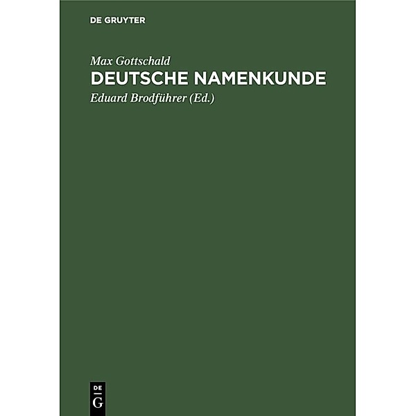 Deutsche Namenkunde, Max Gottschald
