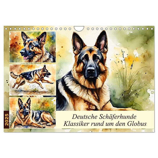 Deutsche Schäferhunde - Klassiker rund um den Globus (Wandkalender 2025 DIN A4 quer), CALVENDO Monatskalender, Calvendo, Claudia Kleemann