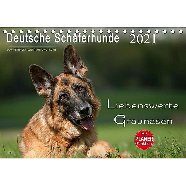 Deutsche Schäferhunde - Liebenswerte Graunasen (Tischkalender 2021 DIN A5 quer), Petra Schiller