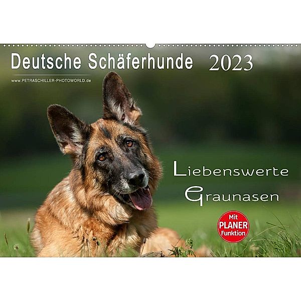 Deutsche Schäferhunde -  Liebenswerte Graunasen (Wandkalender 2023 DIN A2 quer), Petra Schiller