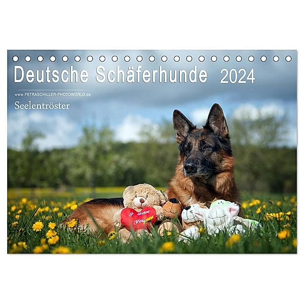 Deutsche Schäferhunde Seelentröster (Tischkalender 2024 DIN A5 quer), CALVENDO Monatskalender, Petra Schiller