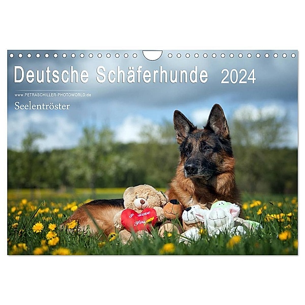 Deutsche Schäferhunde Seelentröster (Wandkalender 2024 DIN A4 quer), CALVENDO Monatskalender, Petra Schiller
