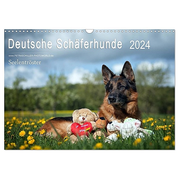 Deutsche Schäferhunde Seelentröster (Wandkalender 2024 DIN A3 quer), CALVENDO Monatskalender, Petra Schiller